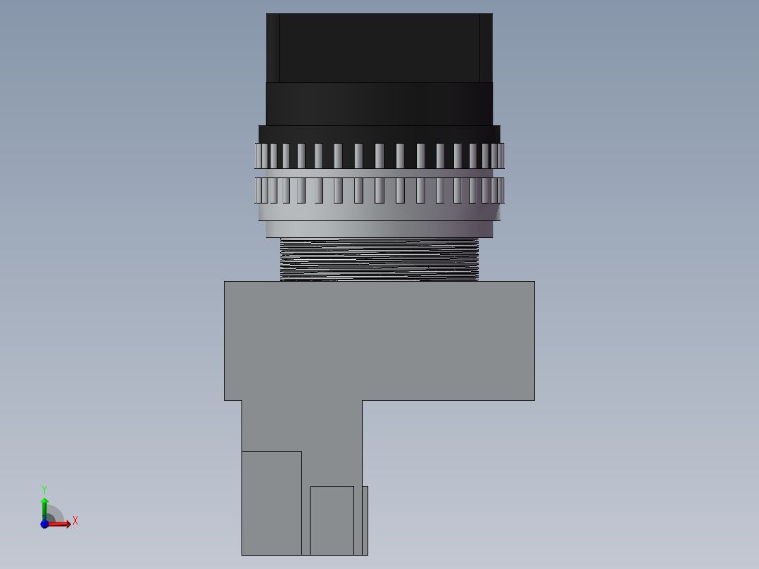 旋钮开关YW1S-2E10(自锁二档开关)前视图