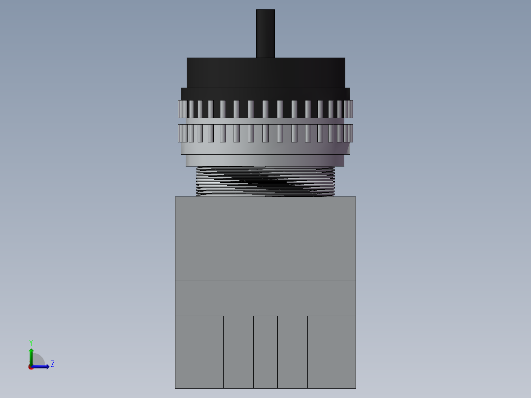旋钮开关YW1S-2E10(自锁二档开关)左视图