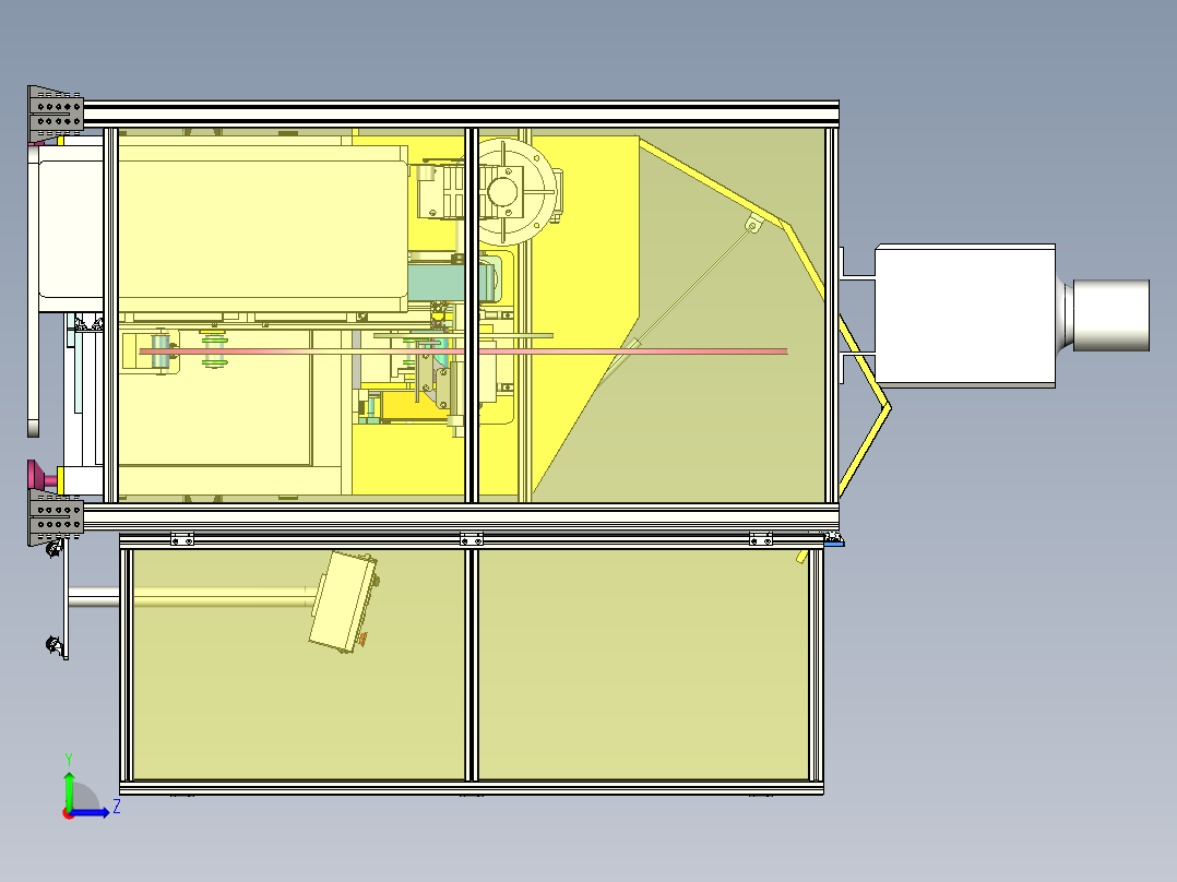 翅片成型机，铝箔成型机，伺服切刀，闭环张紧控制，开卷机构左视图