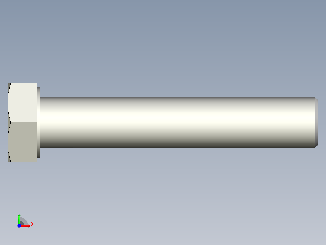 螺钉-DIN_931-M22x2.5x120_34.stp前视图