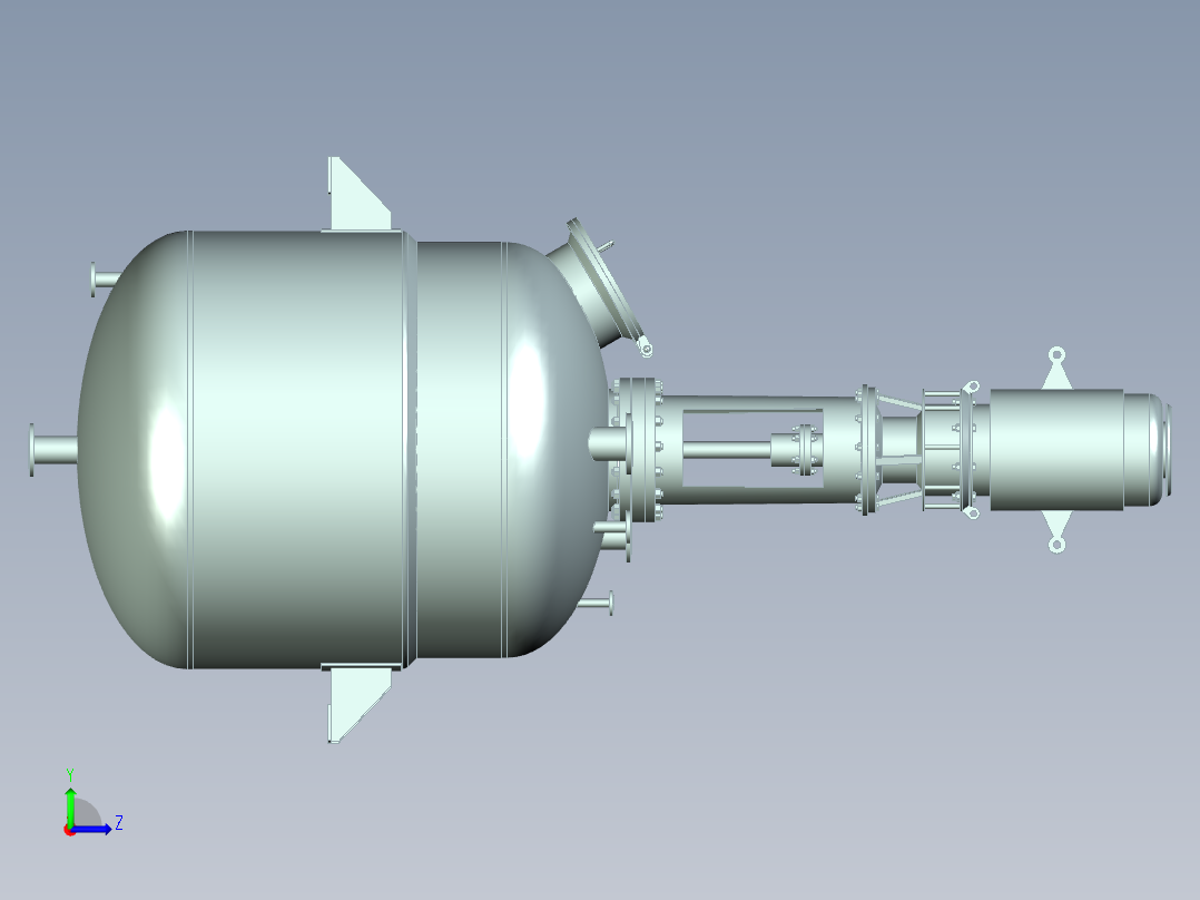 搅拌式反应釜三维+cad+说明书左视图