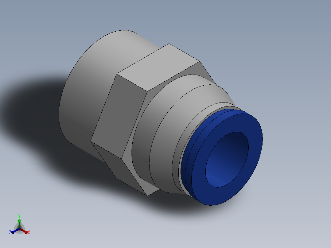 Ø10 x 1-2G - CONEXÃO RETA (C02251048)正等轴测图