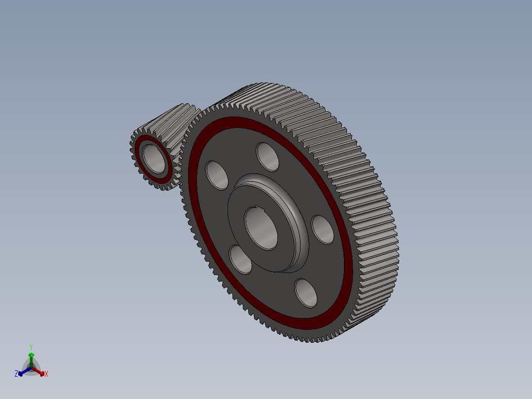 齿轮啮合 (65)正等轴测图