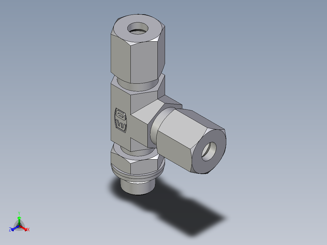 卡套式工业通用硬管接头EO_Adjustable_locknut_run_tee_LEE06ZLMCF