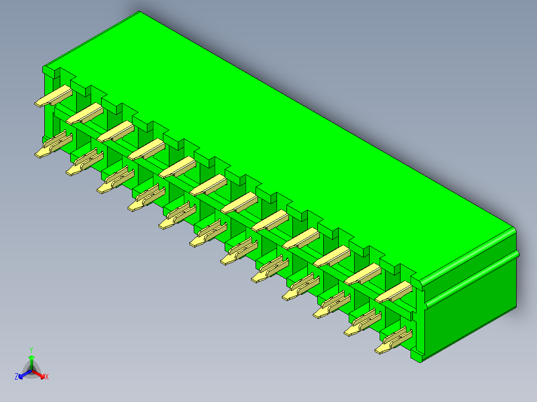 计算机主板电源输入连接器4P 8P 24P垂直连接器正等轴测图