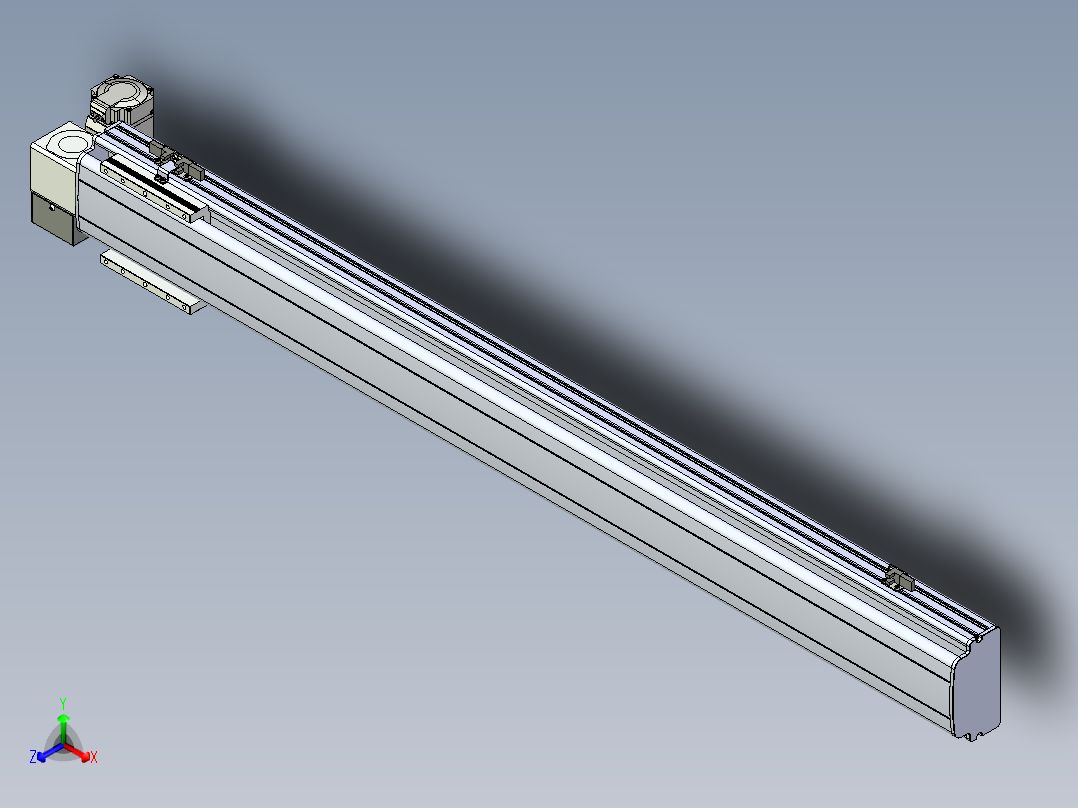 同步带滑台-半封闭B13H-L45-S1100-LD-P40-D3正等轴测图