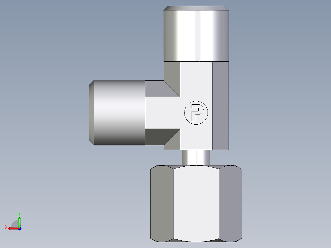 卡套式工业通用硬管接头EO_Standpipe_run_tee_EVL06SOMD71后视图