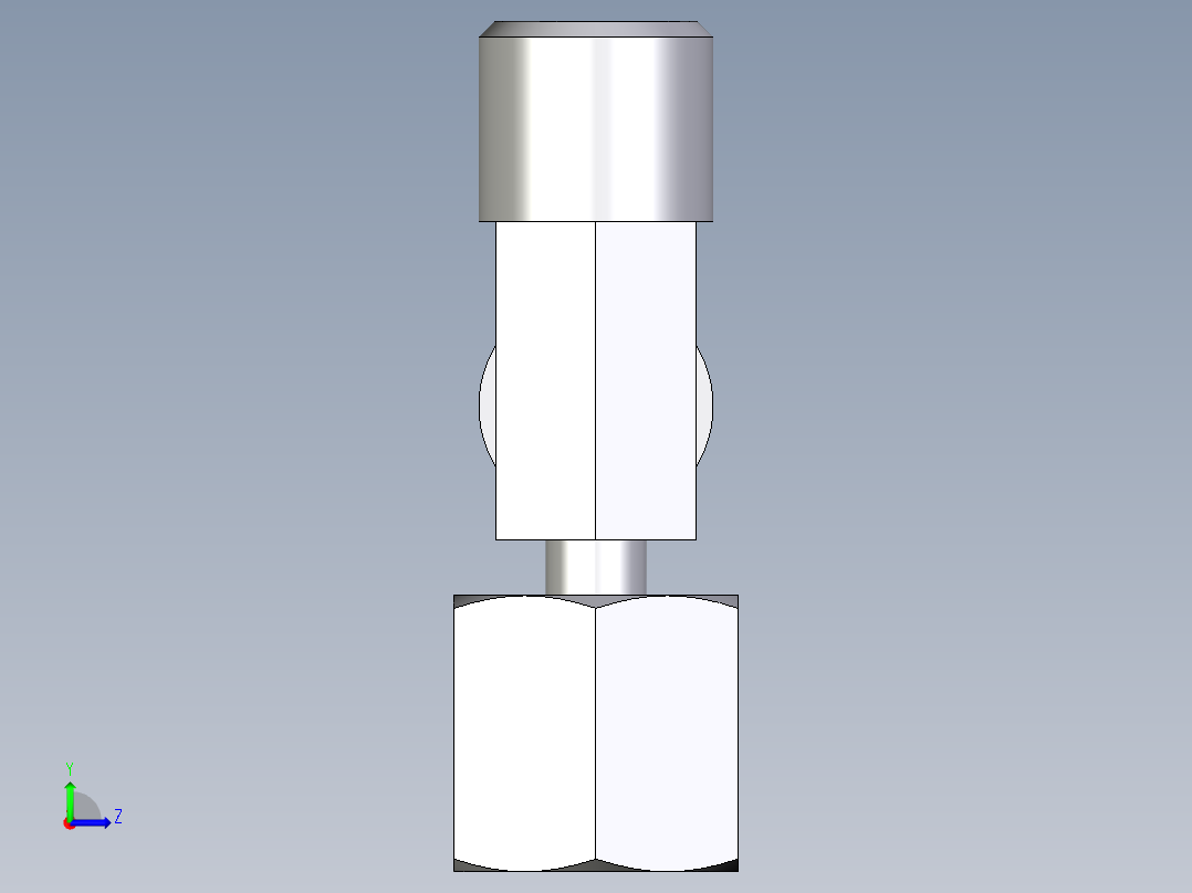 卡套式工业通用硬管接头EO_Standpipe_run_tee_EVL06SOMD71左视图