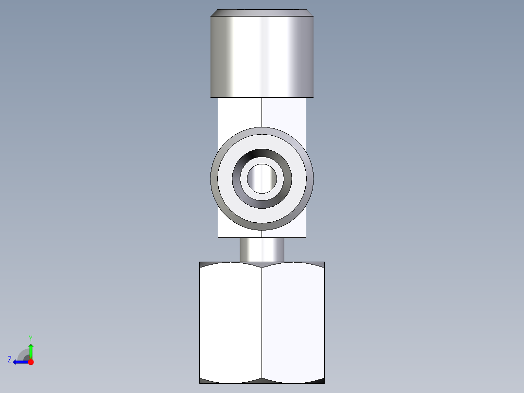 卡套式工业通用硬管接头EO_Standpipe_run_tee_EVL06SOMD71右视图