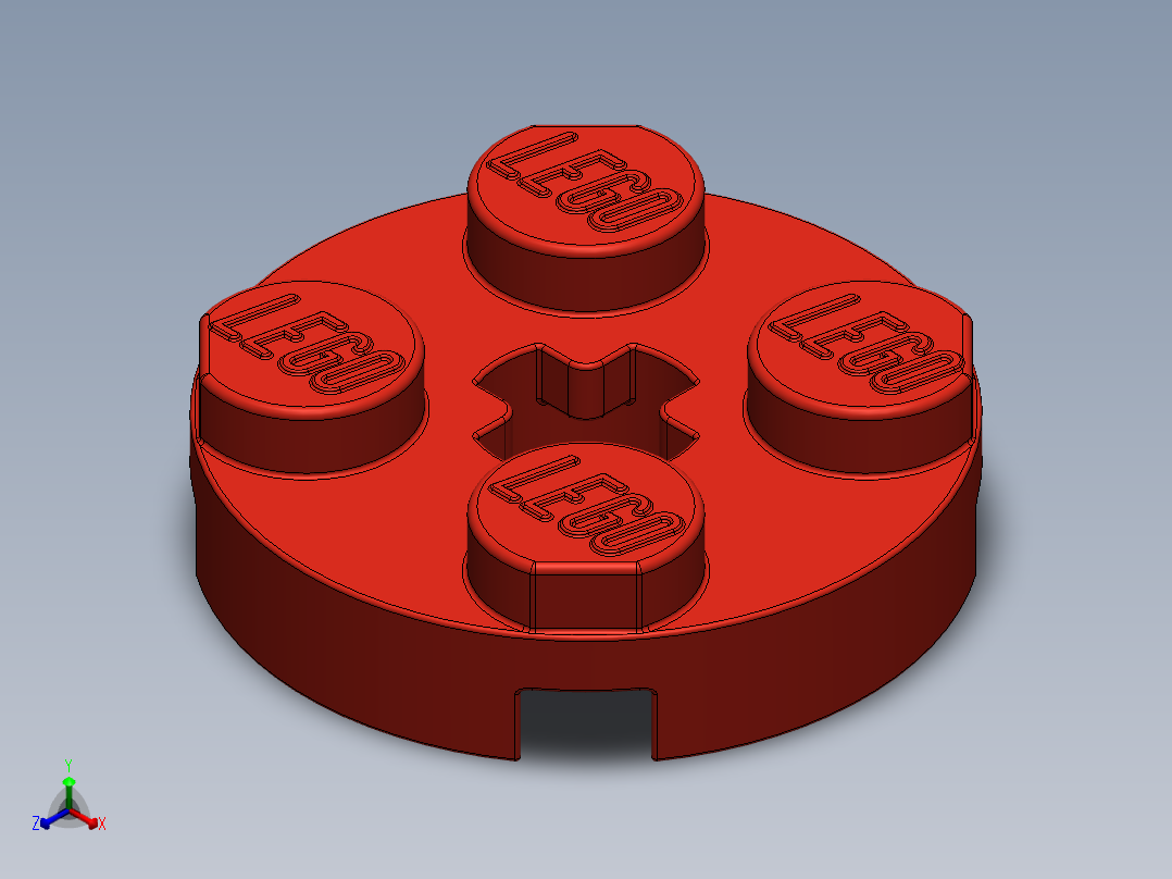 乐高零件 4032 板 2 x 2 圆形-403221 Red Plate 2 x 2 Round.SLDPRT