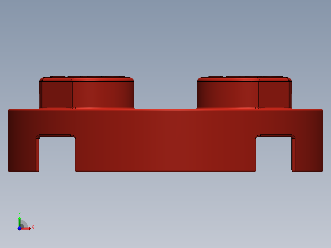 乐高零件 4032 板 2 x 2 圆形-403221 Red Plate 2 x 2 Round.SLDPRT前视图