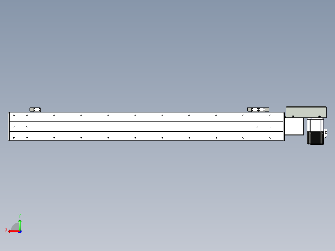 同步带滑台-半封闭B10H-L45-S800-R-P40-D3后视图