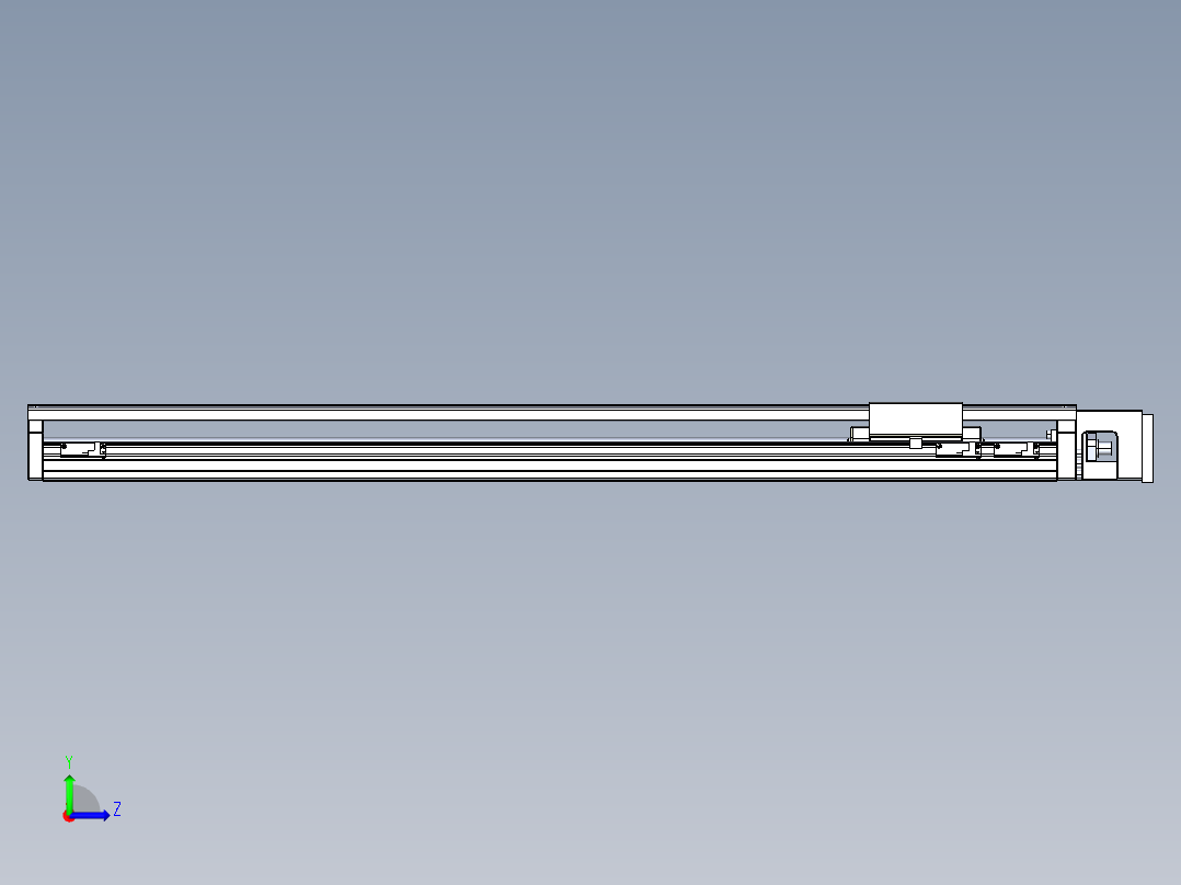 TPA-KNR-130E-2525C-L1000A1-M-H75-N3线性模块铝制底座左视图