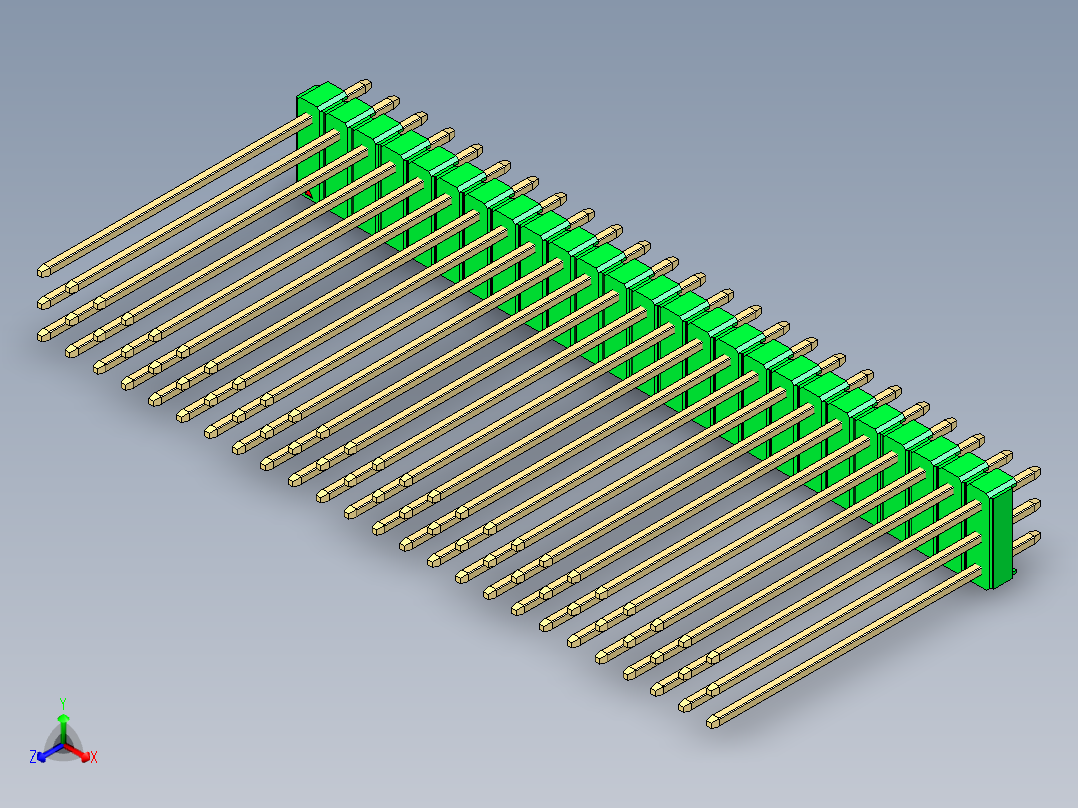 彩色公头100mil（2.54mm）系列-DS1021_green_3x25p_100mil_Type43_rev1.0