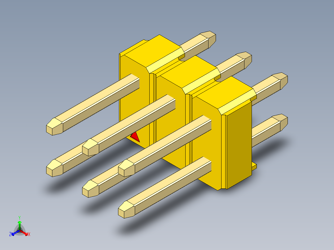 彩色公头100mil（2.54mm）系列-DS1021_yellow_2x03p_100mil_Type1_rev1.0