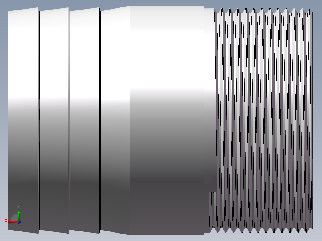水管接头-直通 DN50后视图