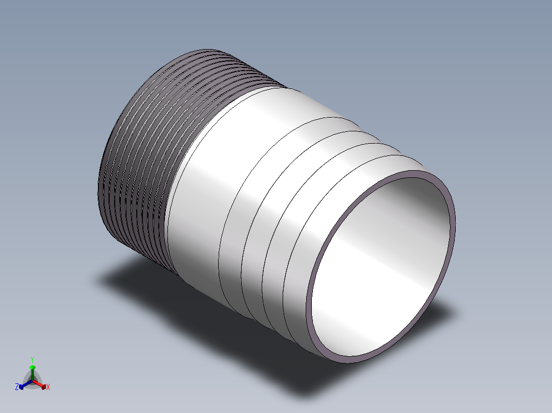 水管接头-直通 DN50正等轴测图