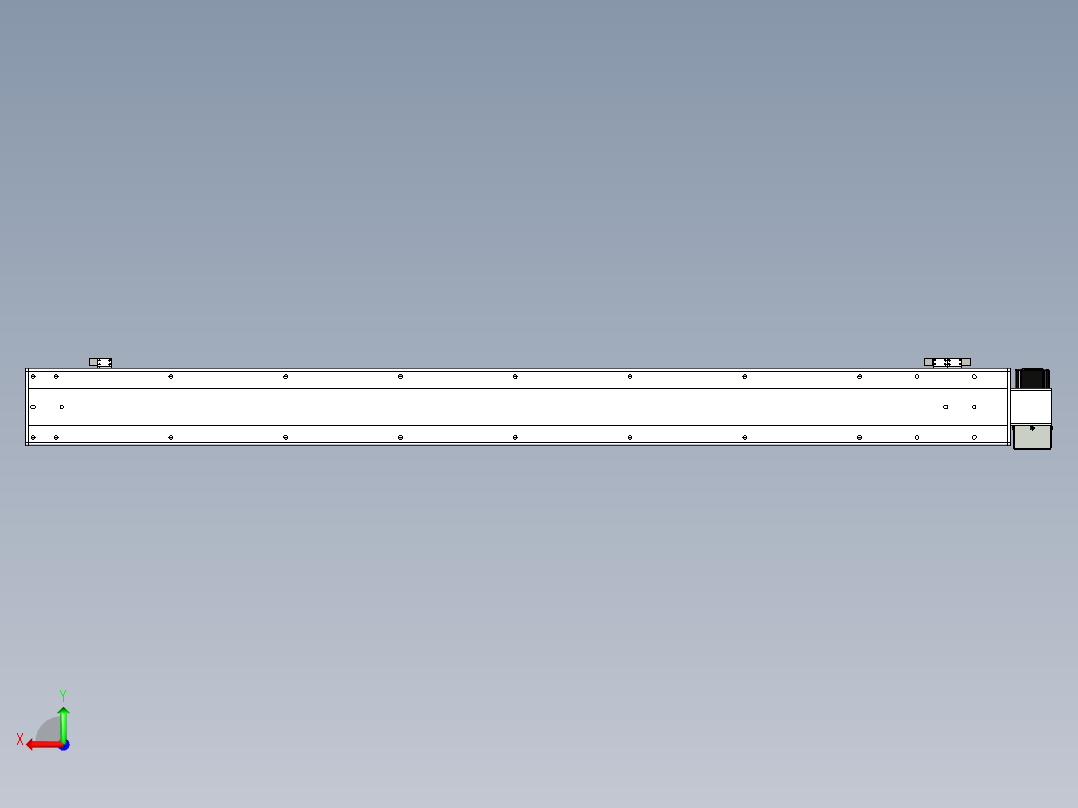 同步带滑台-半封闭B13H-L45-S1450-LU-P40-D3后视图