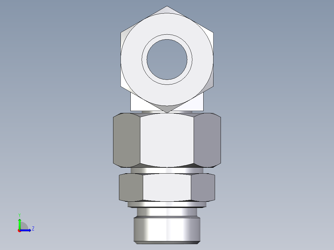 卡套式工业通用硬管接头EO_Assembled_adjustable_standpipe_branch_tee_EVT25SM71左视图