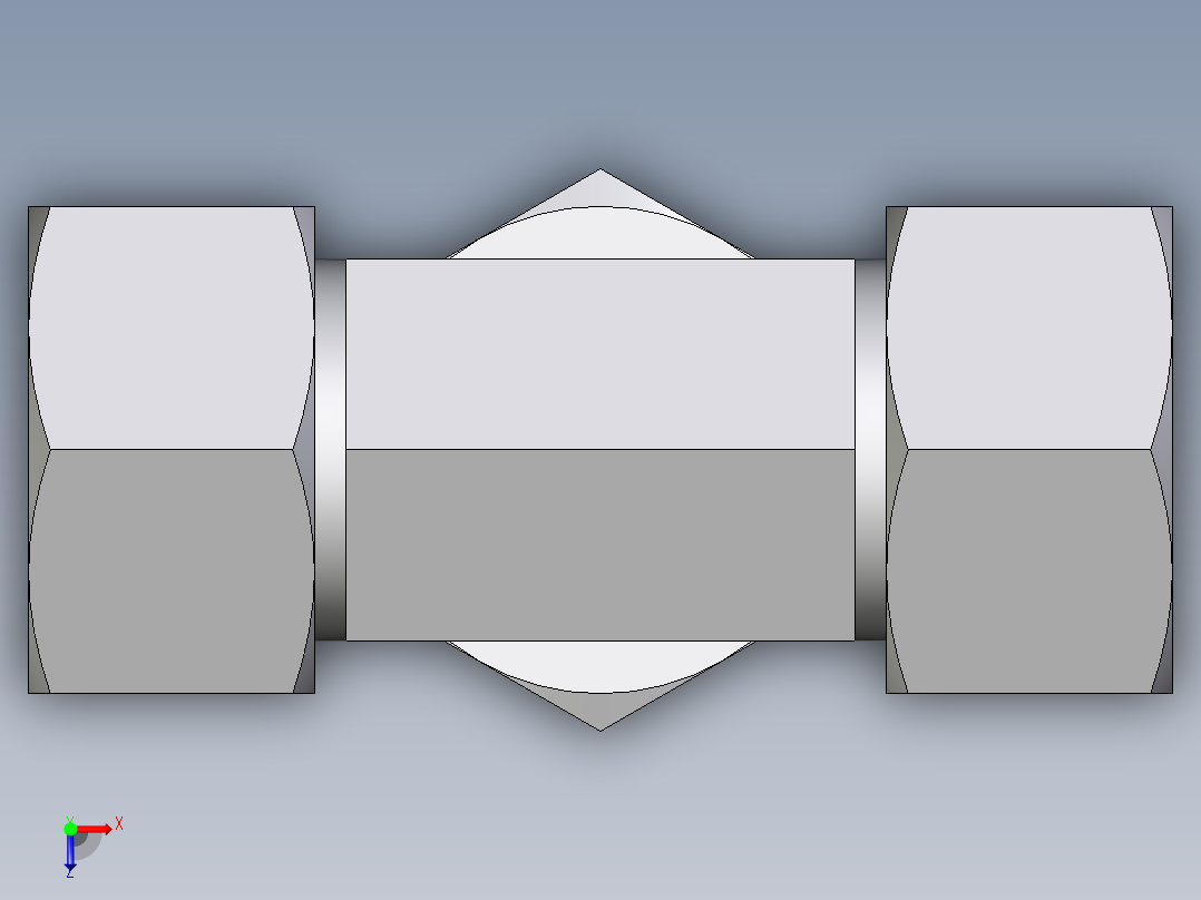 卡套式工业通用硬管接头EO_Assembled_adjustable_standpipe_branch_tee_EVT25SM71俯视图