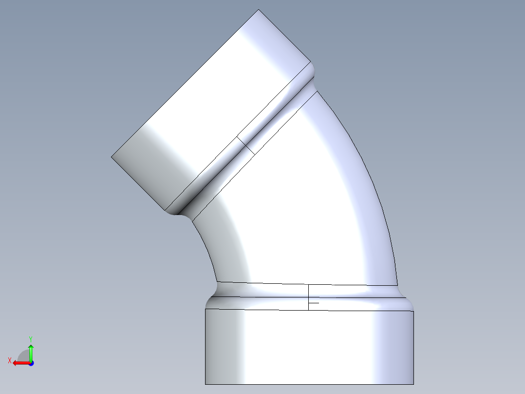 船舶管路系统S4_SeaDrainPLUS_1-8Bend-SxS_37E165001_1-1-2in Sea Drain Plus - 45 Bend - SxS后视图