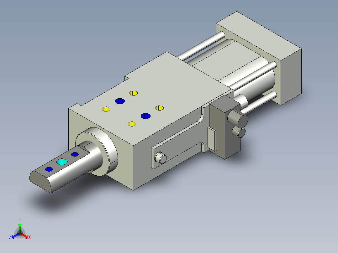 德克斯TUNKERS气缸数模SZK_40x40_A42_T12_TUENKERS正等轴测图