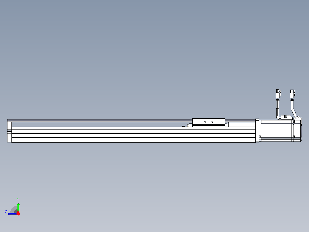 东锦丝杆传动-直线滑台模组DH102-C-L10-S450-BC-P400W-C3右视图