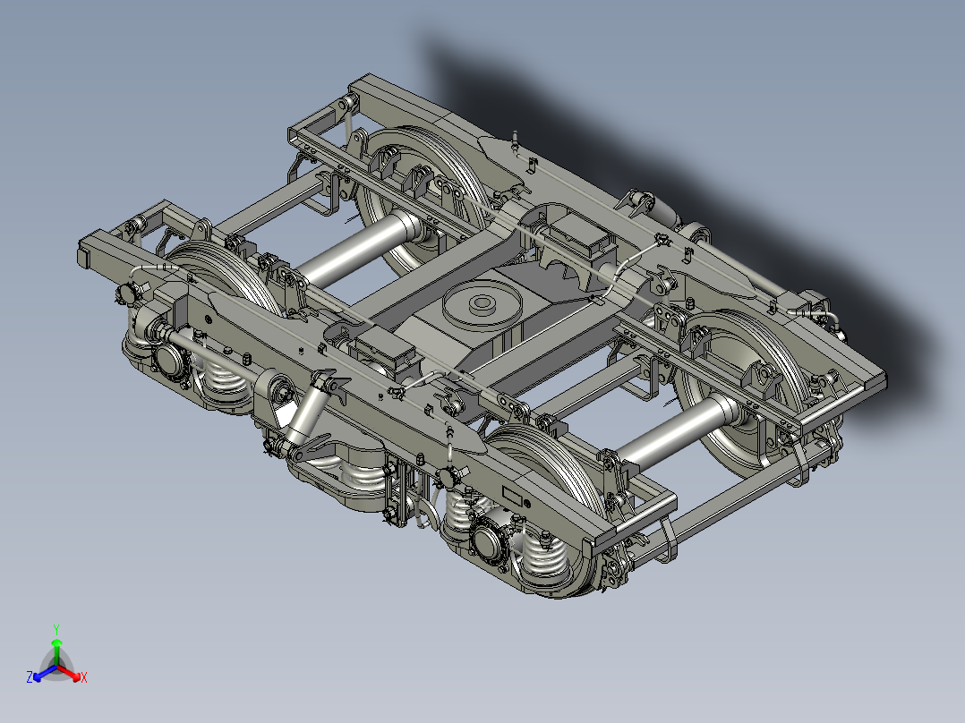 客车转向架正等轴测图