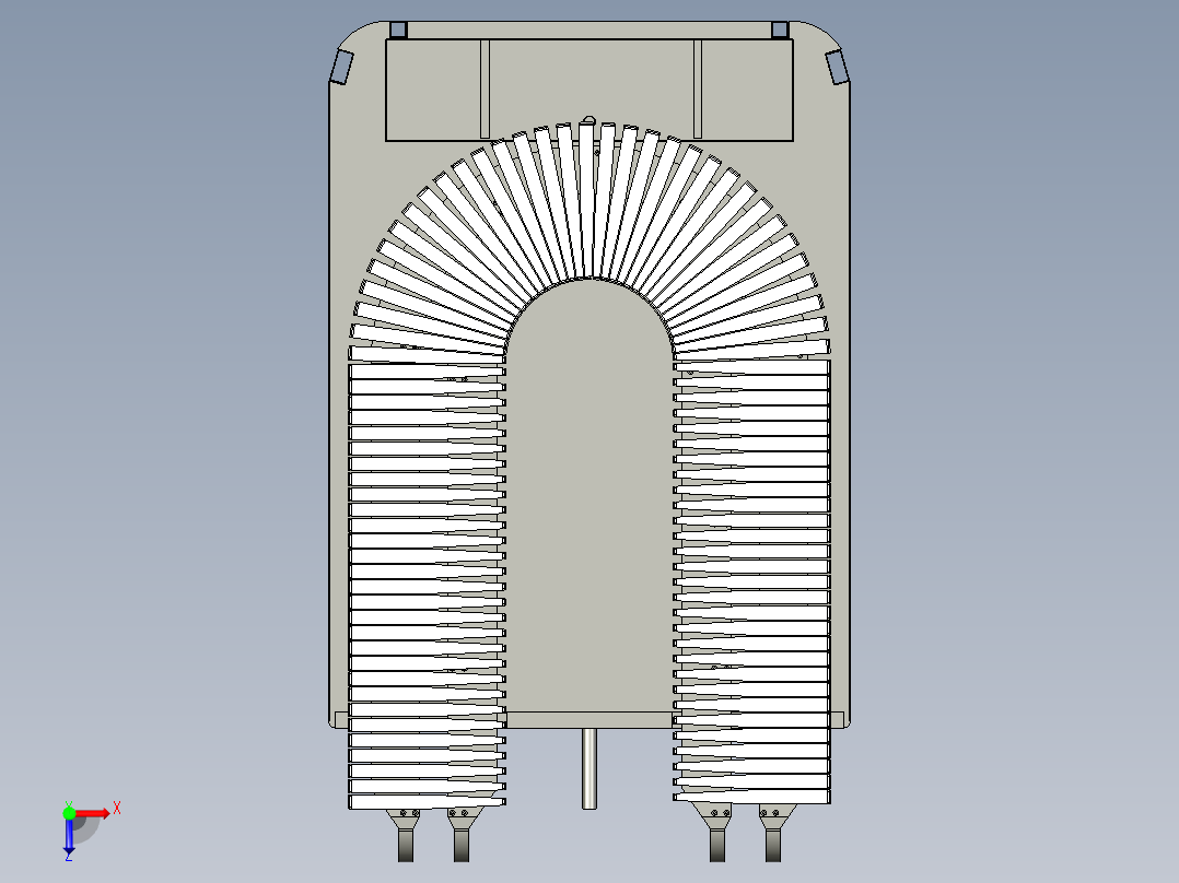 U型平面冷冻机（creo7+cad）俯视图