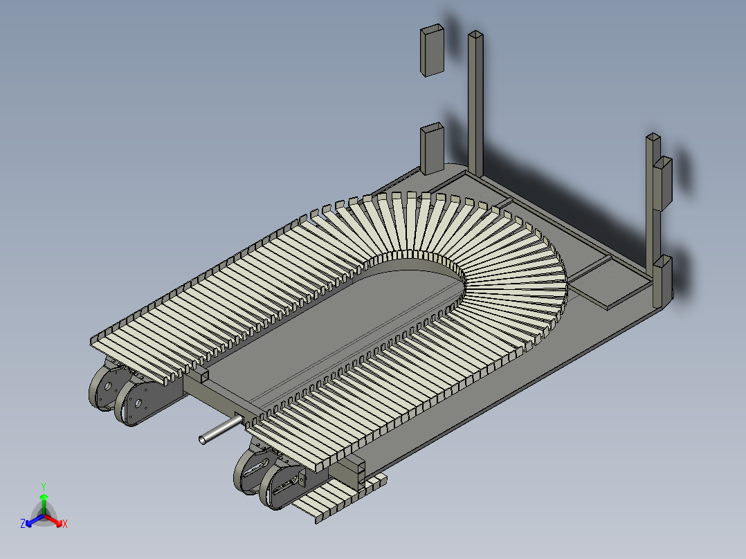 U型平面冷冻机（creo7+cad）正等轴测图
