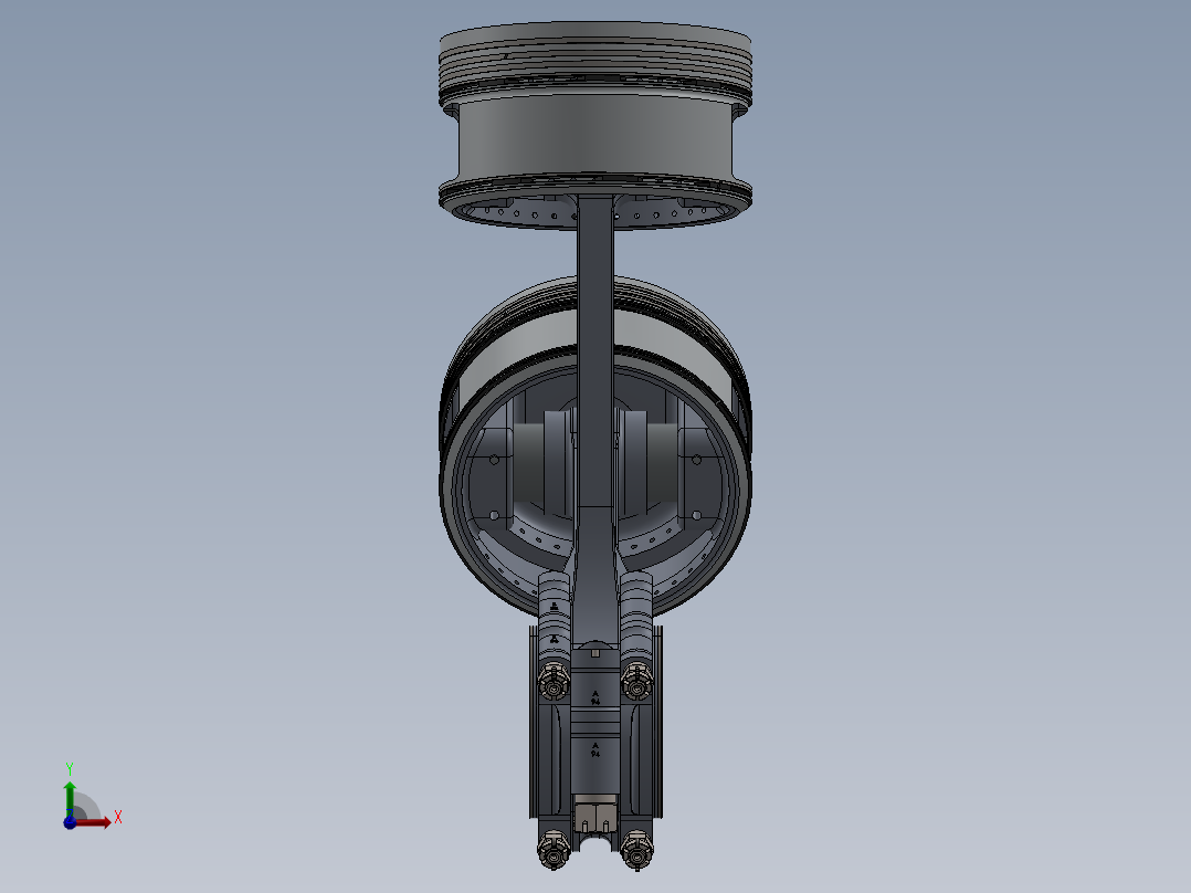 梅林发动机连杆和活塞前视图