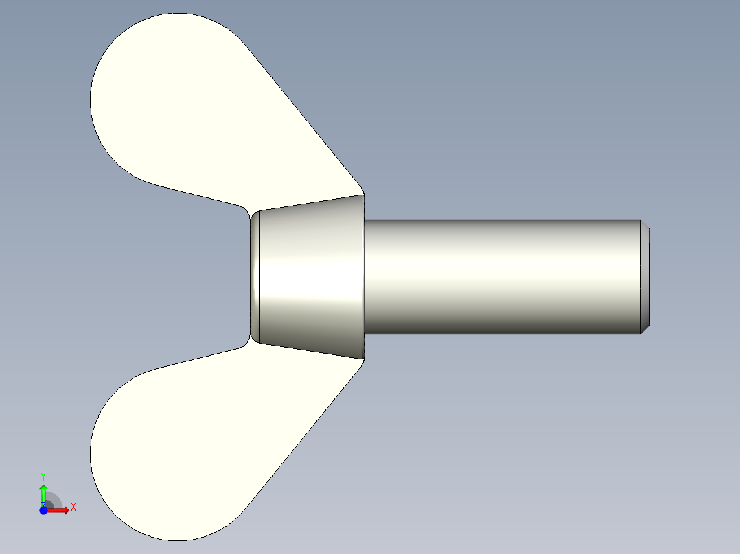 带耳螺钉-DIN_316_Wing_screws_16x2x40-34-24_73_6.4_38.4_16.stp前视图