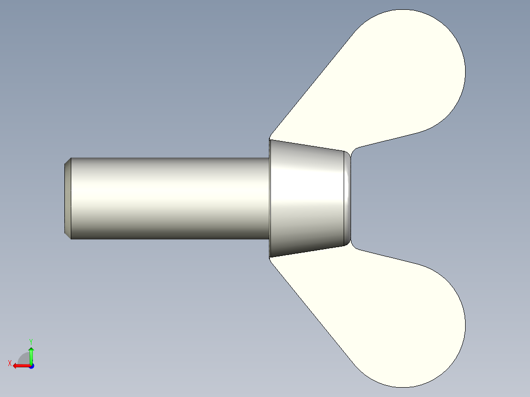 带耳螺钉-DIN_316_Wing_screws_16x2x40-34-24_73_6.4_38.4_16.stp后视图