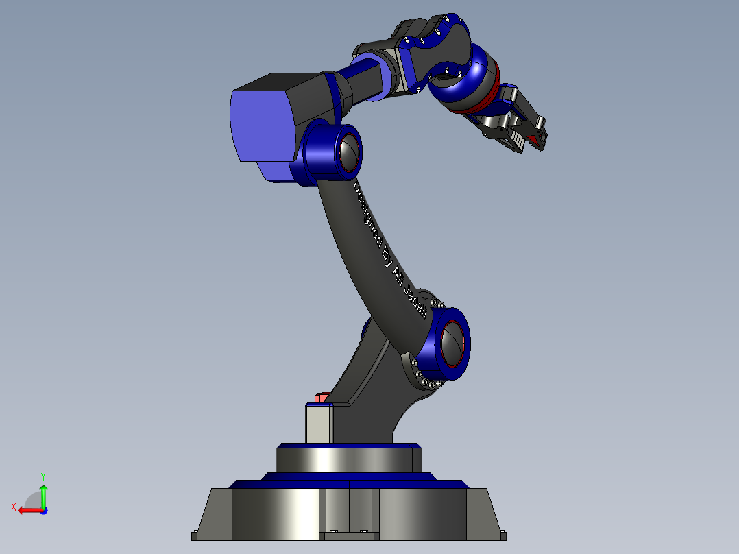 六轴机械手臂3D图纸三维模型工业机器人机械手后视图
