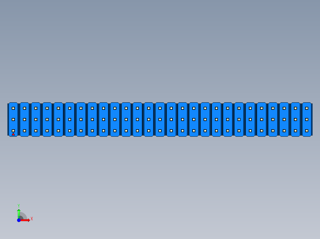 彩色公头100mil（2.54mm）系列-DS1021_blue_3x27p_100mil_Type5_rev1.0前视图