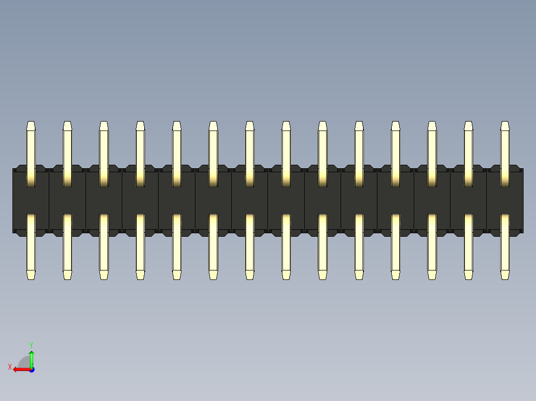 彩色公排针 100mil 2.54mm 系列-DS1022_black_28p_100mil_TypeSMT_rev1.0后视图