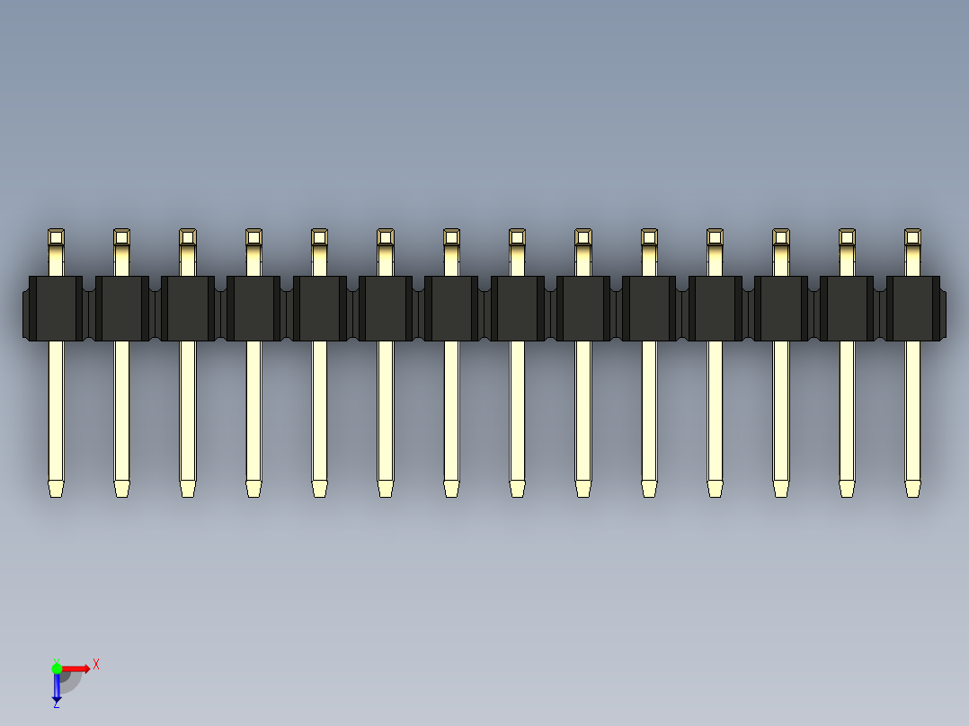 彩色公排针 100mil 2.54mm 系列-DS1022_black_28p_100mil_TypeSMT_rev1.0俯视图