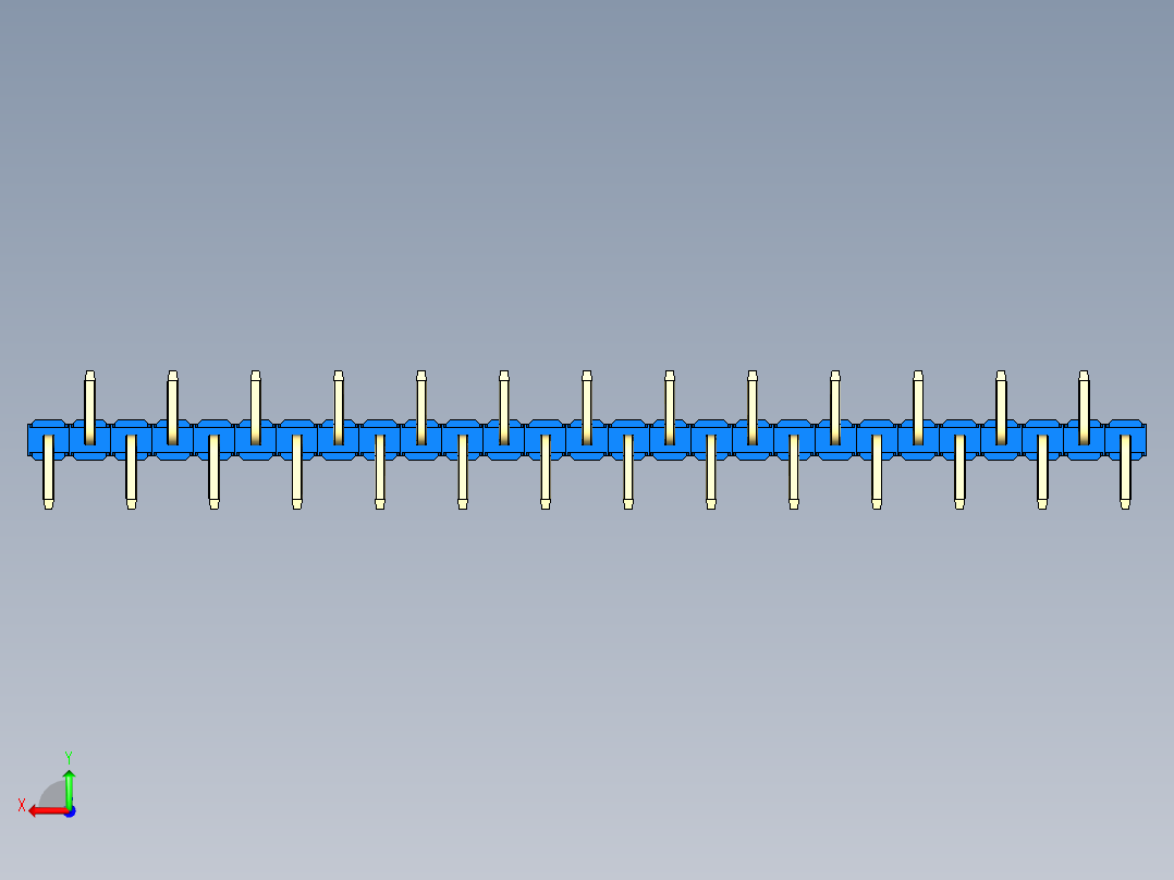 彩色公排针 100mil 2.54mm 系列-DS1022_blue_27p_100mil_Type_SMT_R2_rev1.0后视图