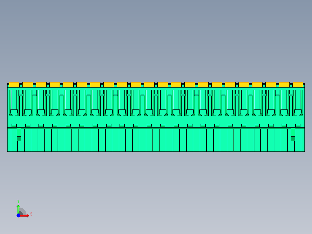 DEGSON 2EDG 系列 5.0mm 可插拔接线端子组-2EDGKD-5.0-22P-14-00AH前视图