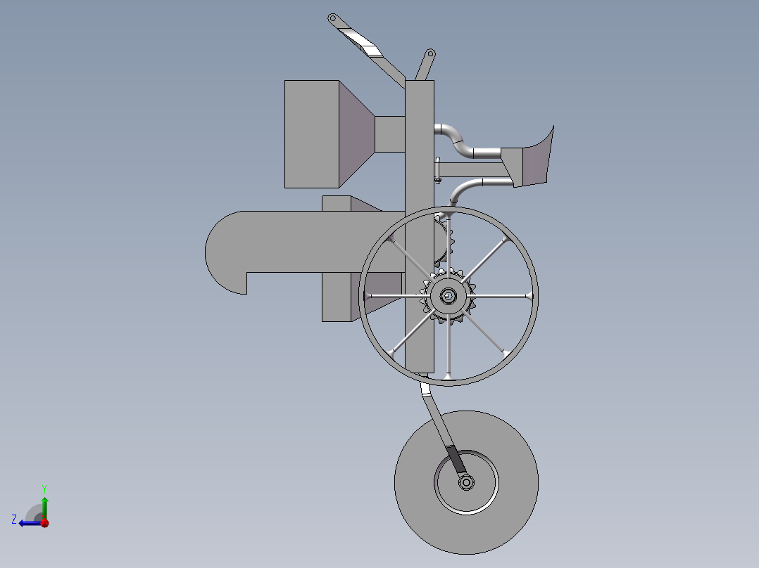 马铃薯播种机设计-土豆种植机设计（含三维SW+CAD图纸+说明）右视图