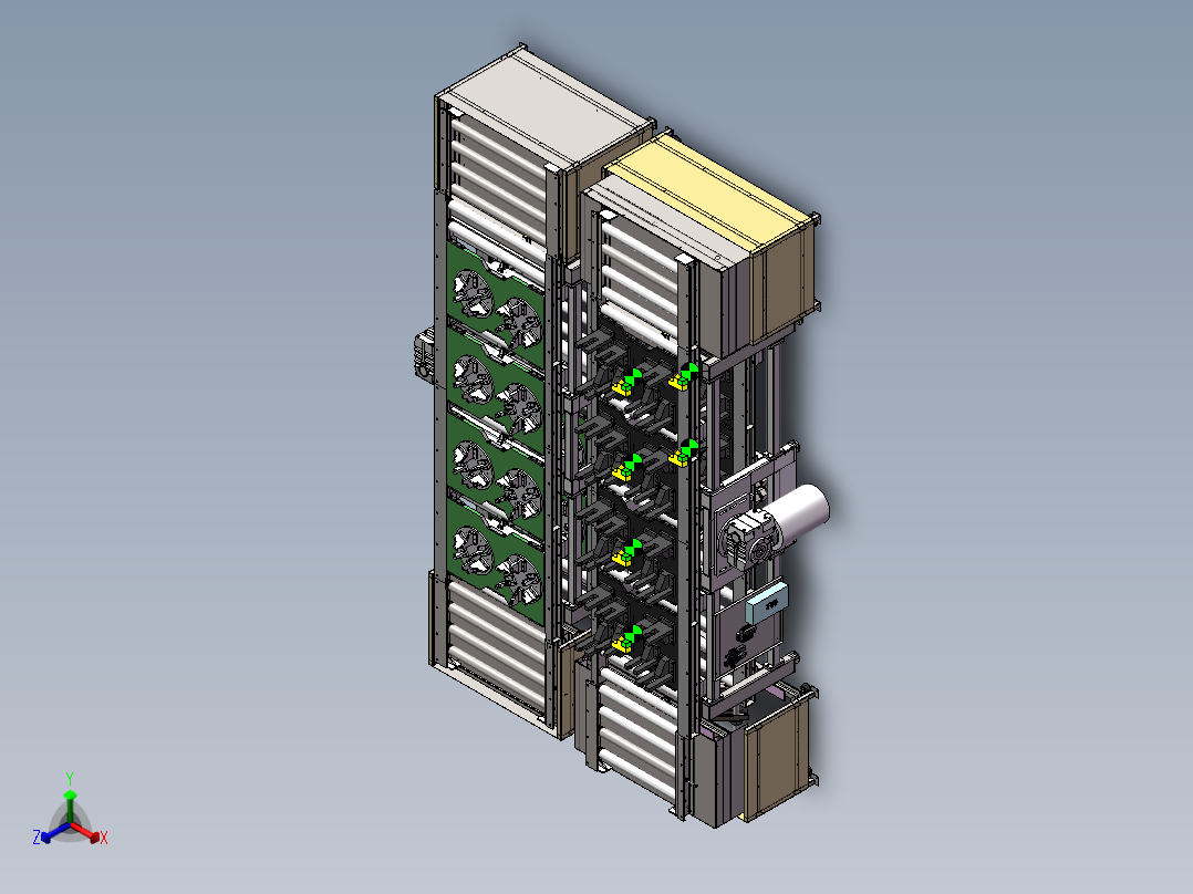 重载辊筒双层输送机正等轴测图