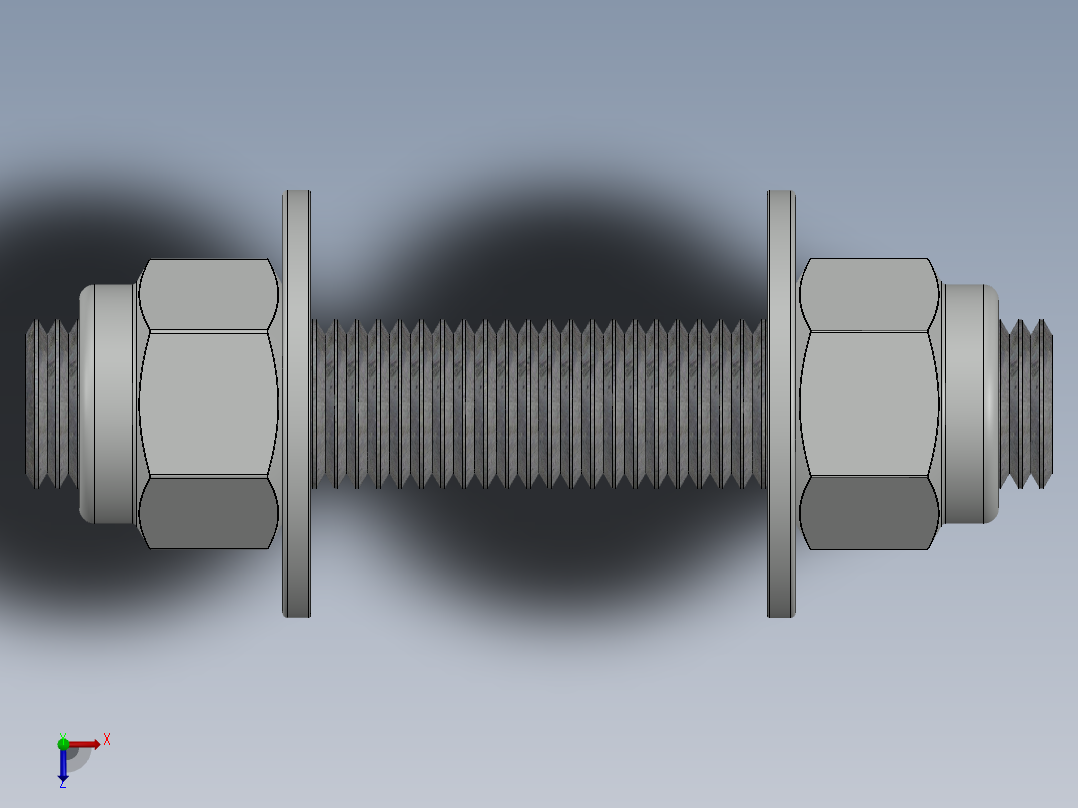 紧固件-1.0000 All-Thread俯视图