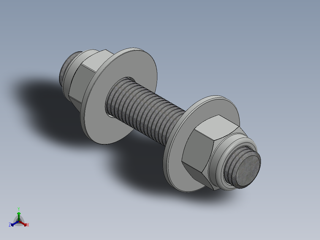 紧固件-1.0000 All-Thread正等轴测图