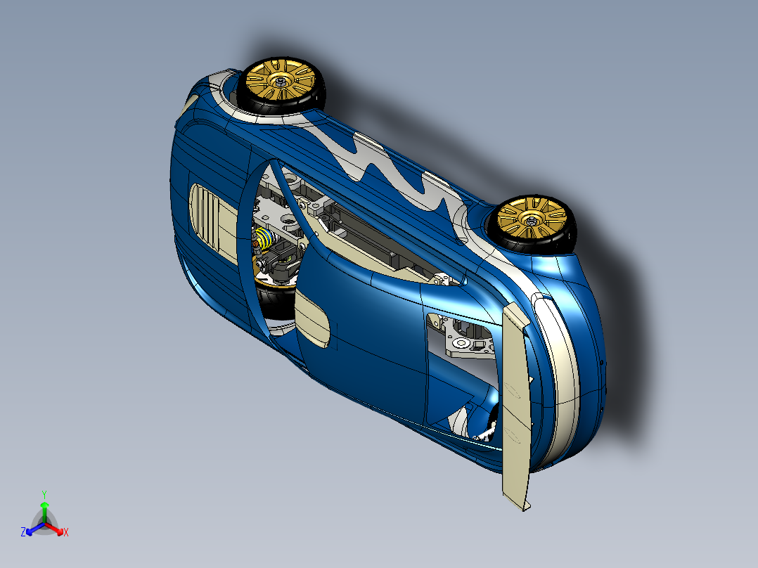 汽车外壳与底盘模型3D图纸 IGS格式正等轴测图