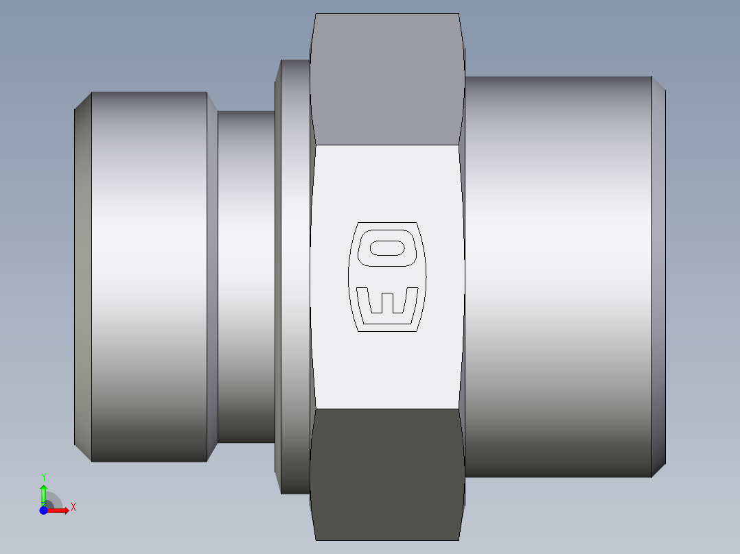 卡套式工业通用硬管接头EO_Male_Stud_connector_GE25SRCFX前视图