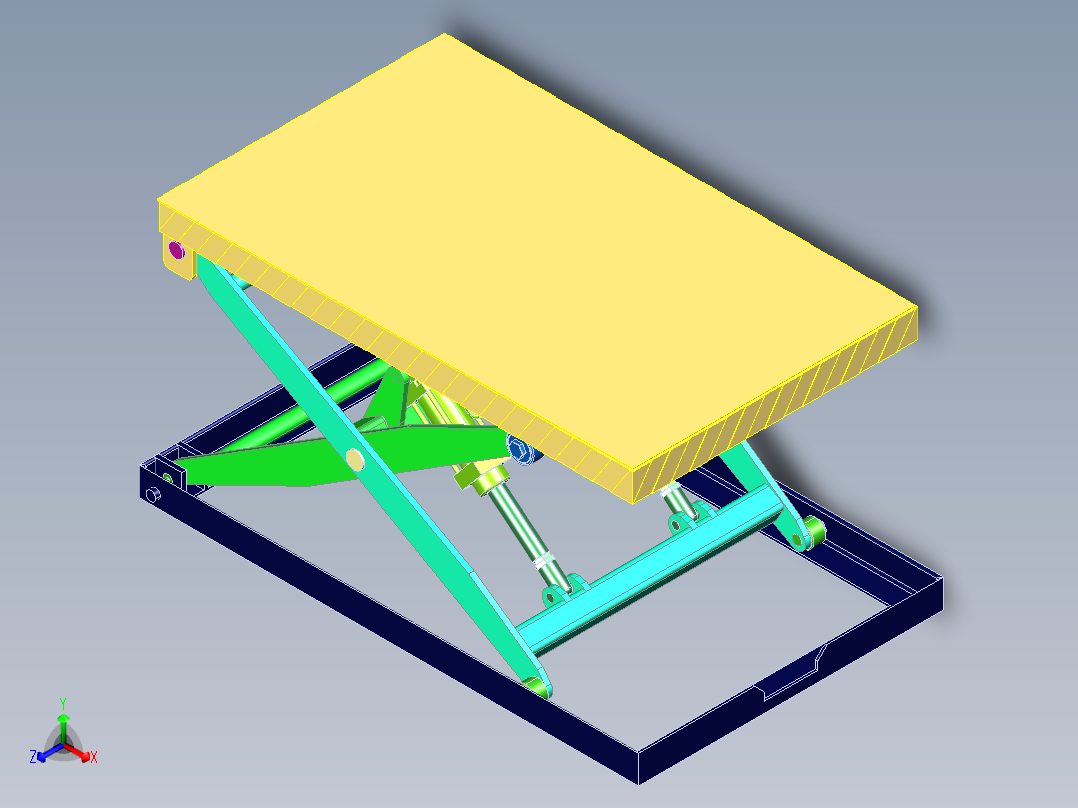 剪刀式液压升降平台正等轴测图