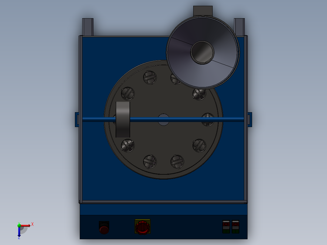 转缸式发动机俯视图