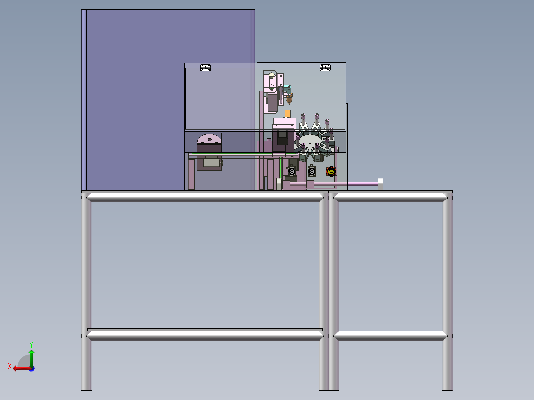 单试管自动注液混合去盖上料检测sw22可编辑后视图