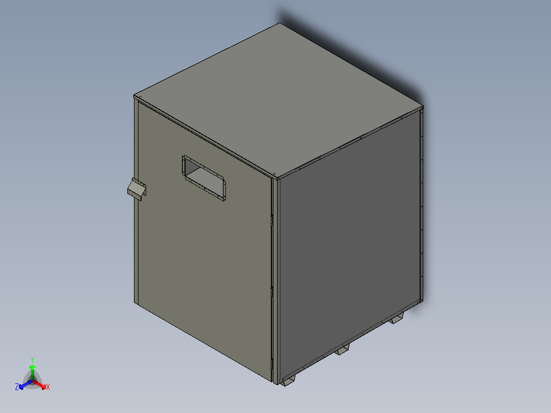 一种衣物收集箱3D模型正等轴测图