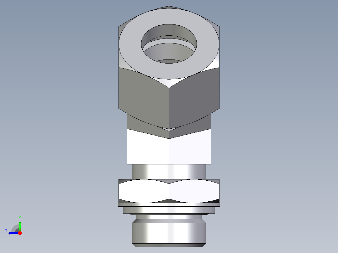 卡套式工业通用硬管接头EO_Adjustable_locknut_45_deg_elbow_VEE20ZSRCF右视图